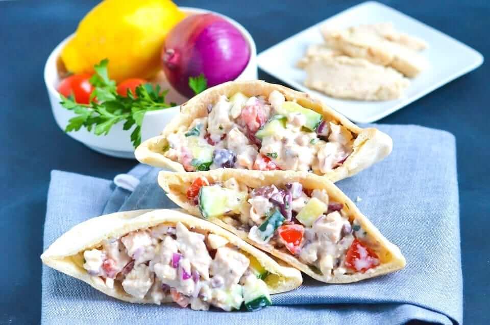 Greek Chicken Salad Pita