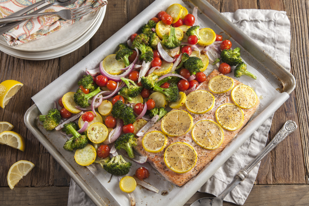 One-Pan Baked Salmon with Vegetables